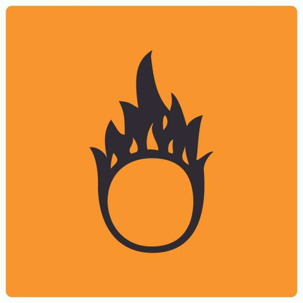 Aufkleber Quadrat Gefahrensymbol Brandfördernd Symbol Brand