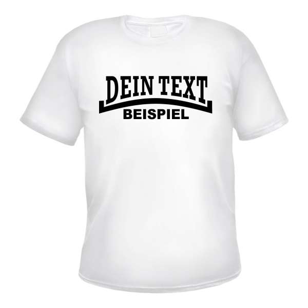 Individuelles Herren T-Shirt - weiss - Linie - mit Wunschtext bedruckt