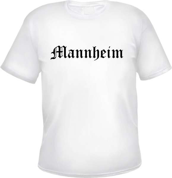 Mannheim Herren T-Shirt - Altdeutsch - Weißes Tee Shirt