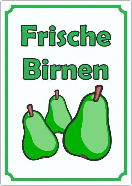 Frische Birnen Aufkleber Hochkant