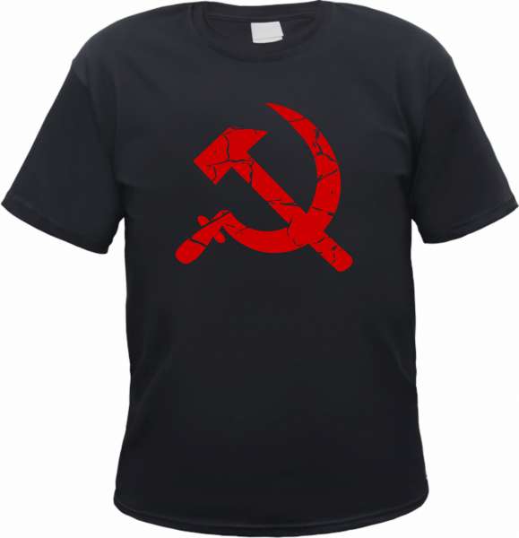 Hammer und Sichel Herren T-Shirt - Aufdruck rot - Tee Shirt