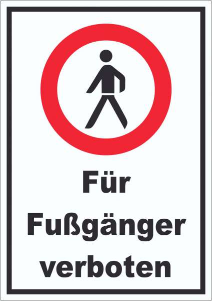 Für Fußgänger verboten Aufkleber