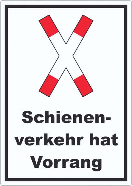 Aufkleber Vorrang Schienenverkehr