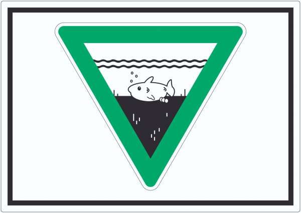 Laichzeit Laichschonbezirk Symbol Aufkleber