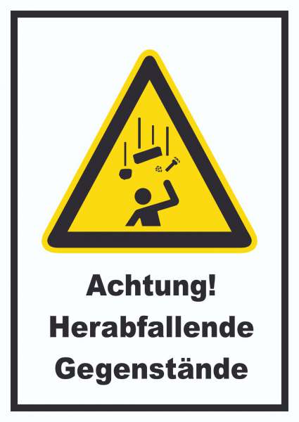 Achtung Herabfallende Gegenstände Schild