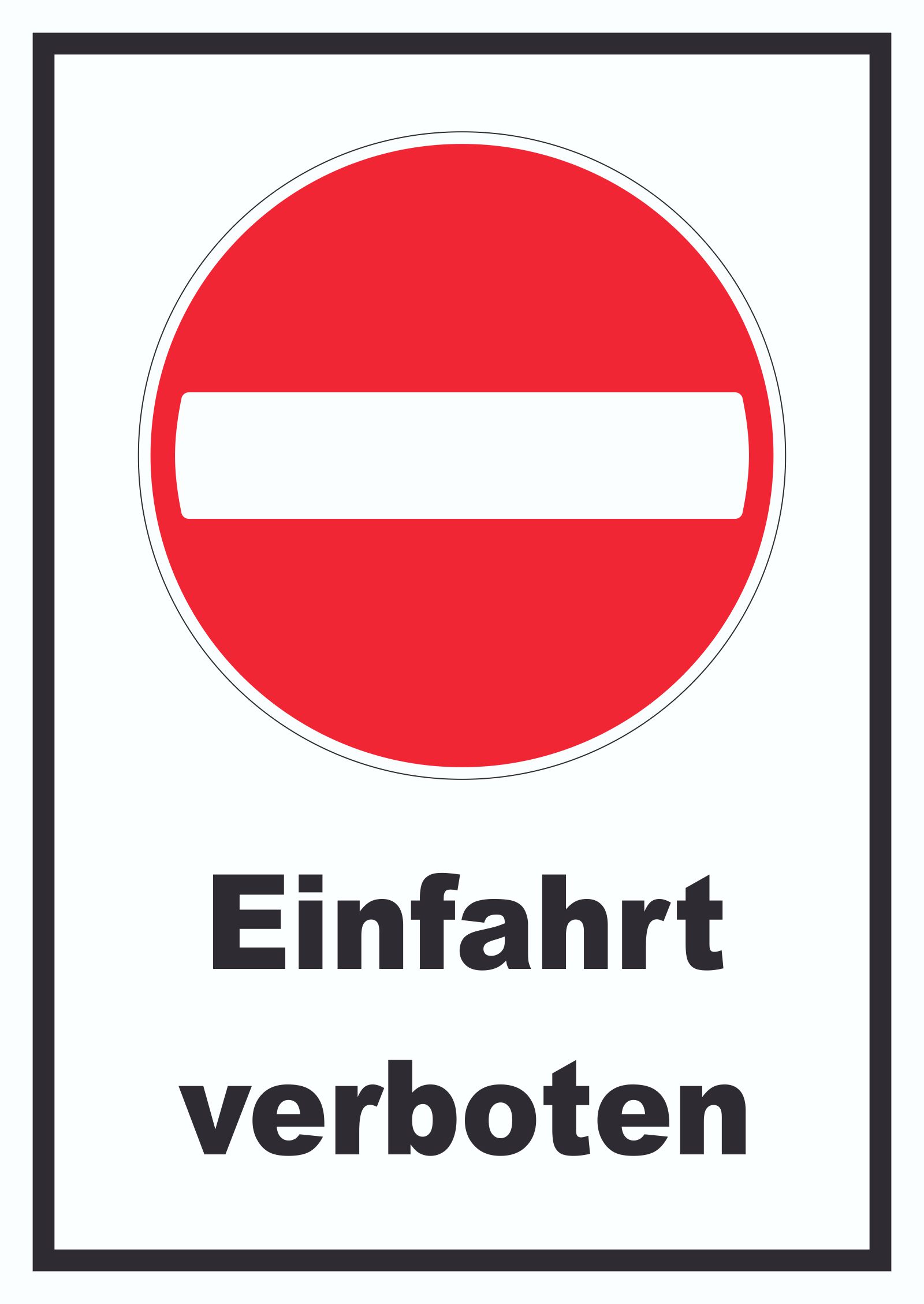 Einfahrt verboten Aufkleber Kreis Einbahnstrasse 