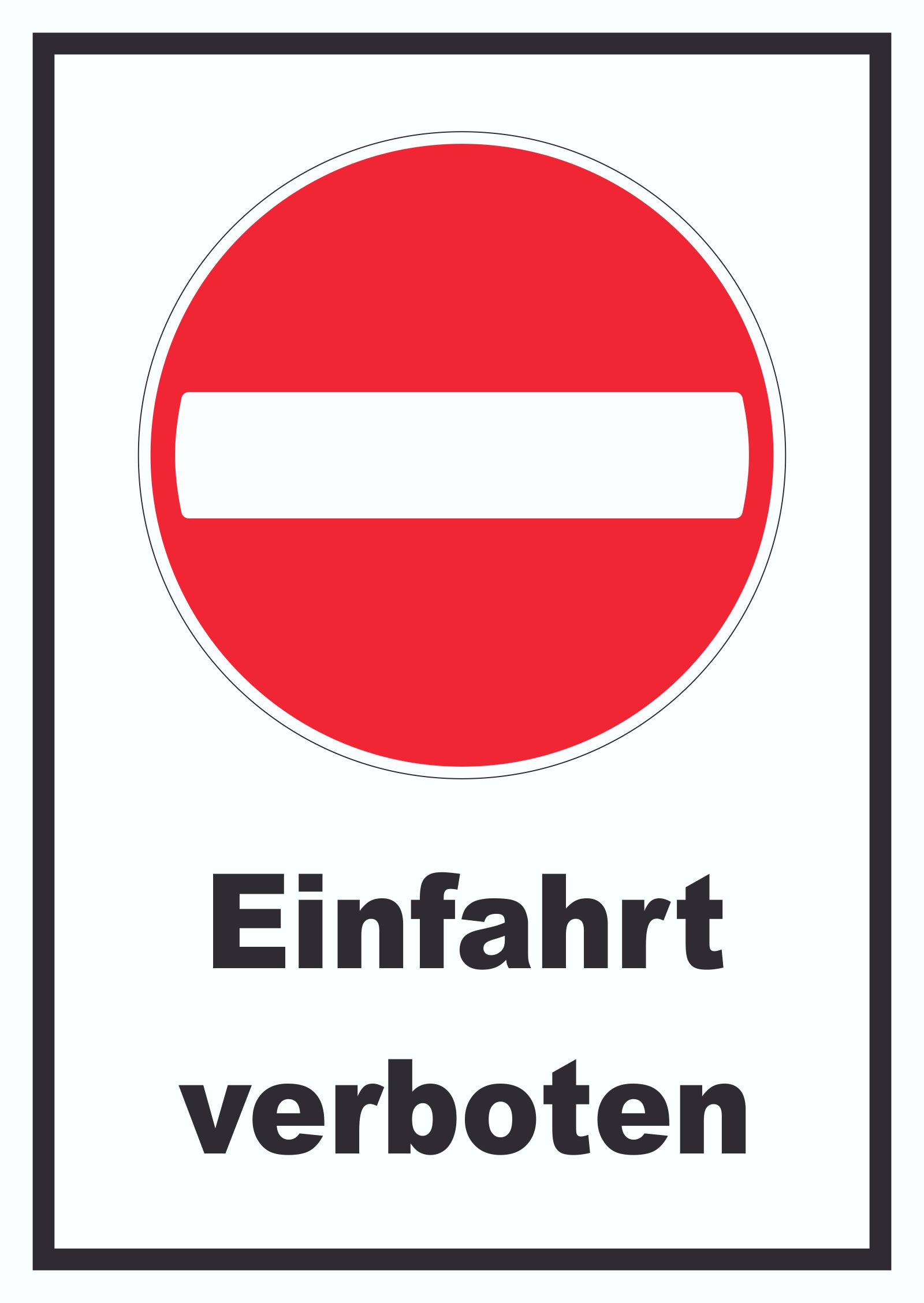 Einfahrt verboten Schild Einbahnstrasse  HB-Druck Schilder, Textildruck &  Stickerei Onlineshop