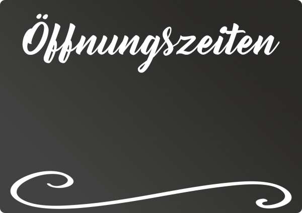 Öffnungszeiten Tafel - waagerecht - Kreidetafel Chalkboard