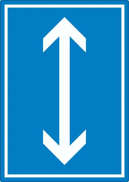 Richtungspfeil hoch runter Aufkleber hochkant weiss blau Pfeil