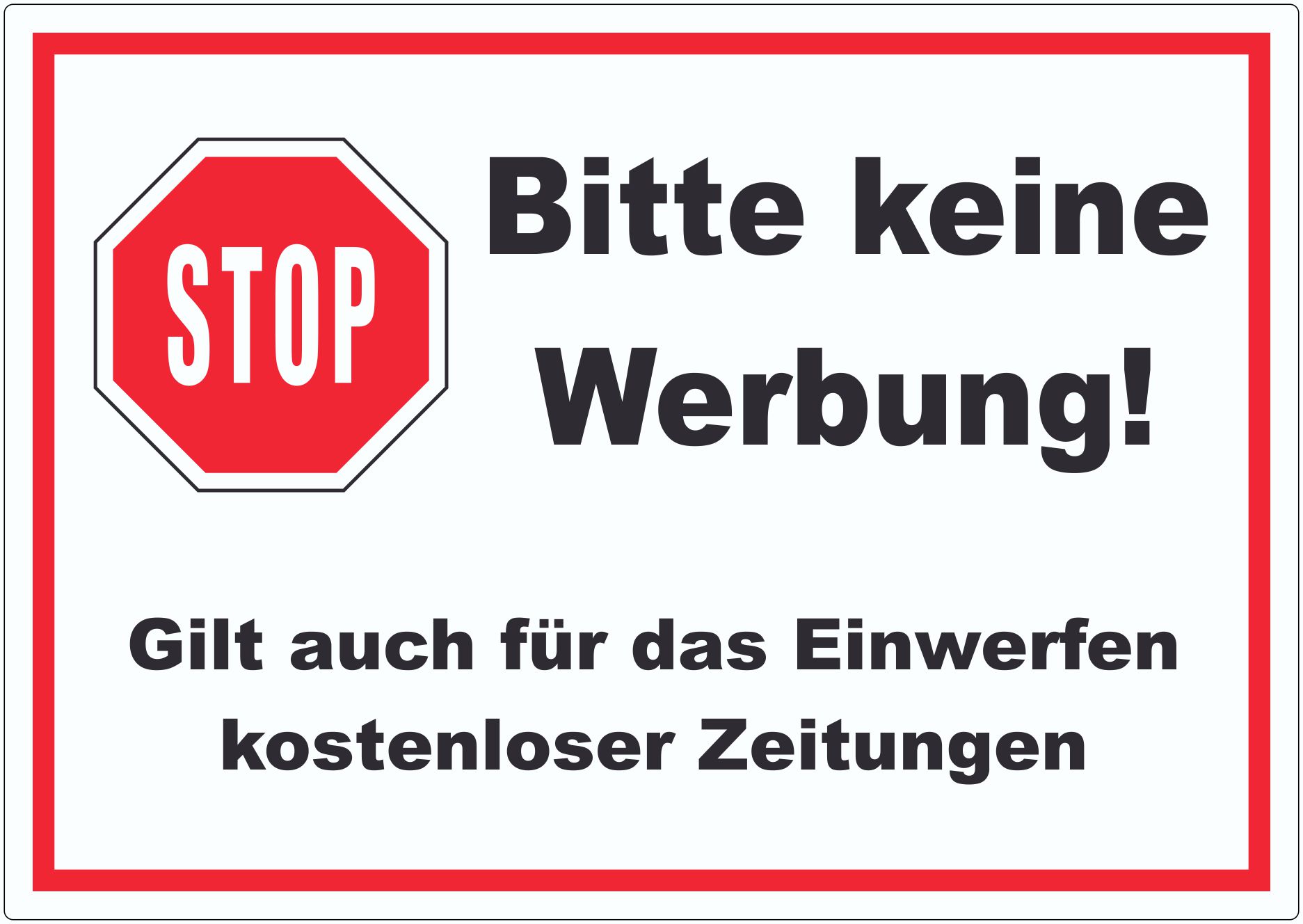 Aufkleber Stop Keine Werbung! 100 x 30 mm - Aufkleber-Shop