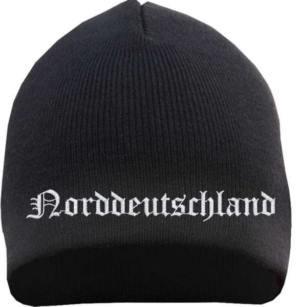 Norddeutschland Beanie Mütze - Altdeutsch - Bestickt - Strickmütze Wintermütze