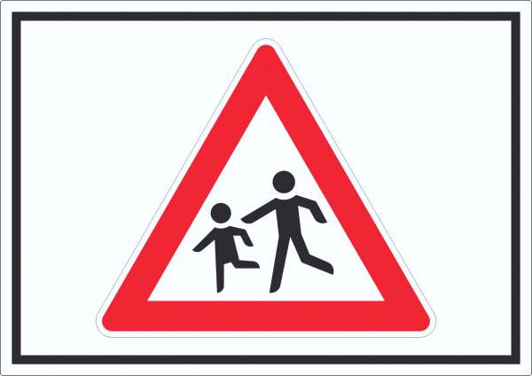 Achtung Kinder Symbol Aufkleber