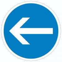 Aufkleber Kreis Fahrtrichtung hier links Symbol Aufkleber Kreis Fahrtrichtung hier links Symbol