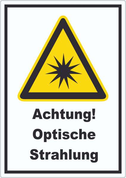 Achtung Optische Strahlung Aufkleber