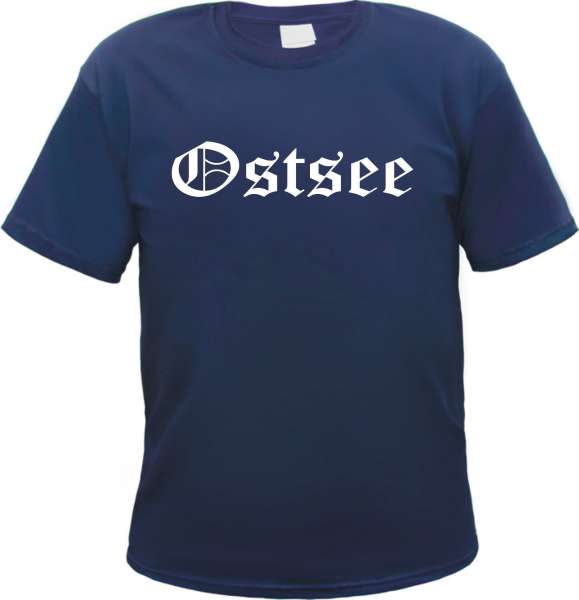Ostsee Herren T-Shirt - Altdeutsch - Blaues Tee Shirt