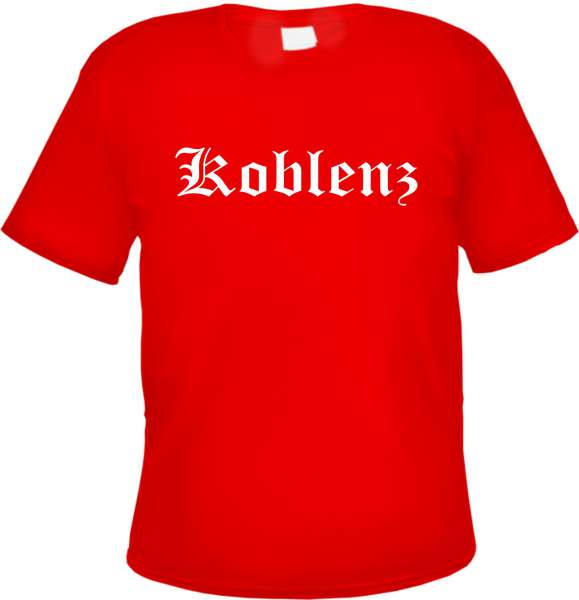 Koblenz Herren T-Shirt - Altdeutsch - Rotes Tee Shirt