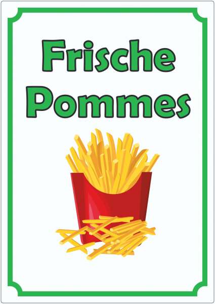 Frische Pommes Frites Aufkleber Hochkant