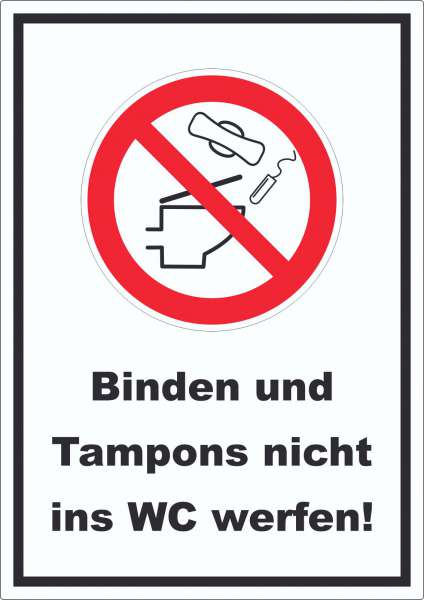 Keine Binden und Tampons ins WC werfen Aufkleber