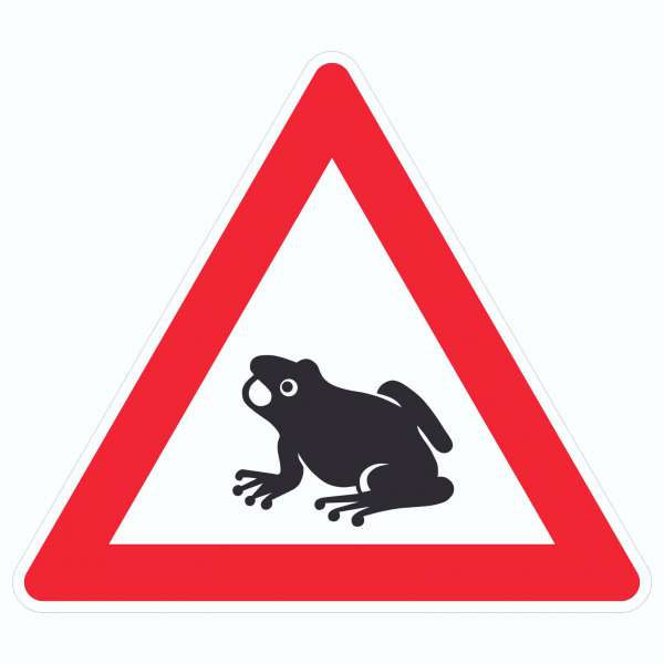 Vorsicht Krötenwanderung Symbol Aufkleber Dreieck