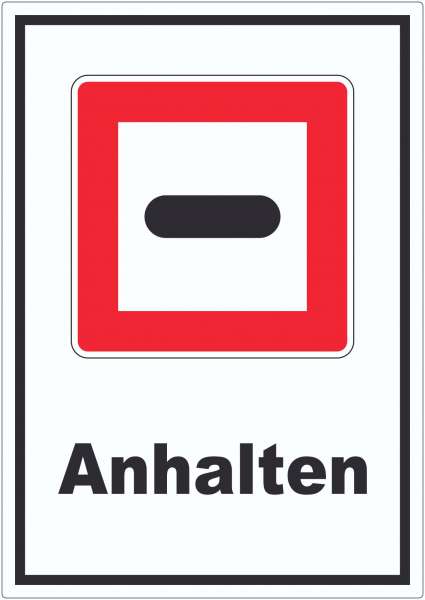 Anhalten Aufkleber mit Symbol und Text Stopp