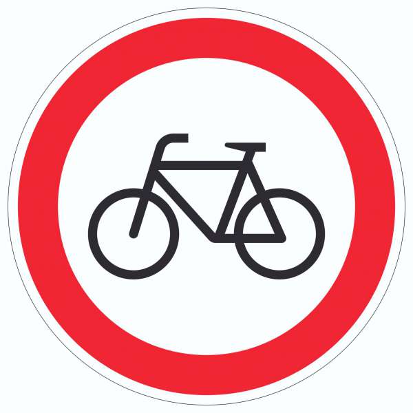 Radfahren verboten Symbol Aufkleber Kreis