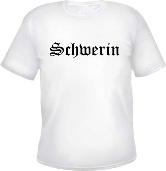 Schwerin Herren T-Shirt - Altdeutsch - Weißes Tee Shirt
