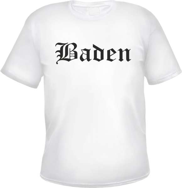 Baden Herren T-Shirt - Altdeutsch - Weißes Tee Shirt