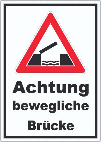 Aufkleber Achtung bewegliche Brücke