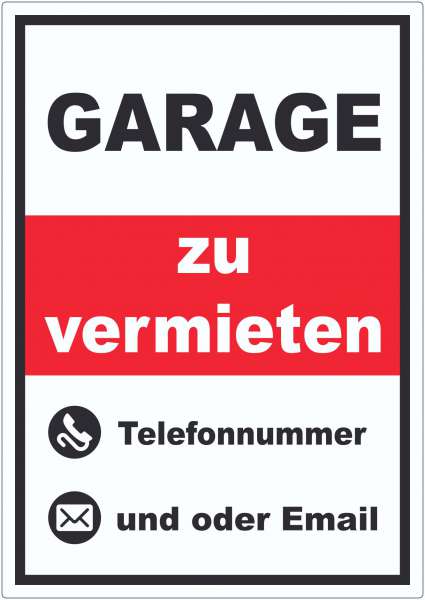 Garage zu vermieten Hochkant Aufkleber