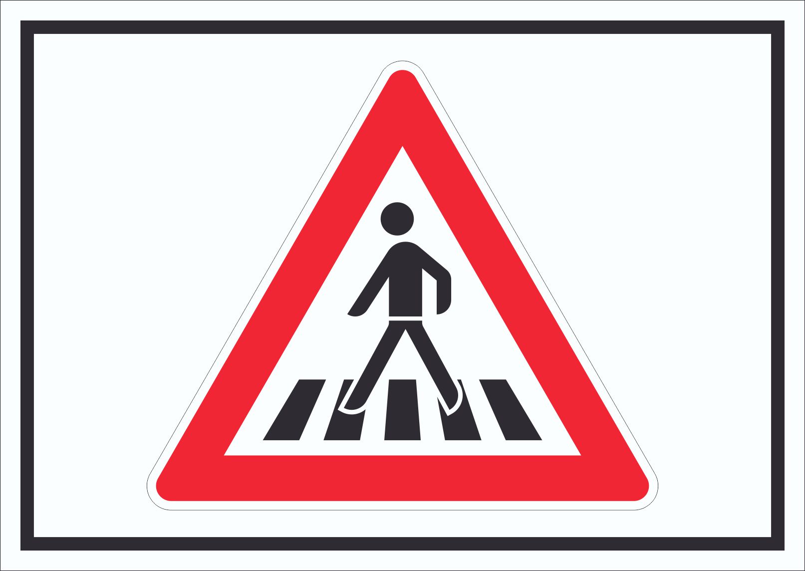 Schild Achtung Fußgängerüberweg Symbol