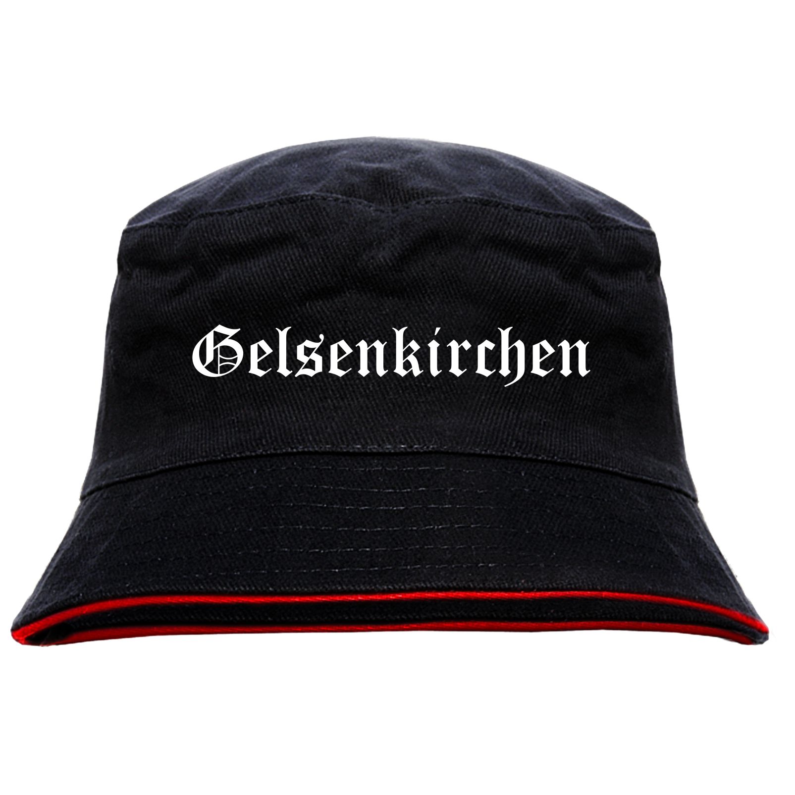 Gelsenkirchen Anglerhut Altdeutsche Schrift Schwarz Roter gelsenkirchen-anglerhut-altdeutsche-schrift-schwarz-roter