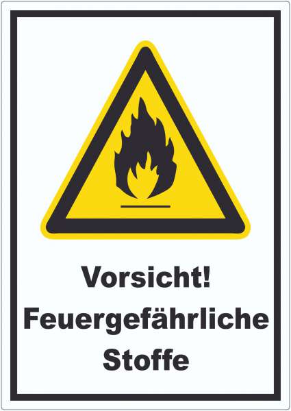 Vorsicht Feuergefährliche Stoffe Aufkleber