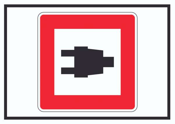 Nutzung von Landstromanschlüssen Symbol Schild