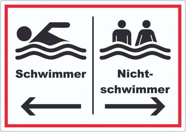 Schwimmer Nichtschwimmer Aufkleber