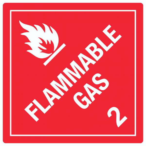 Aufkleber Quadrat Entzündliche Gase Symbol Flammable Gas Flamme