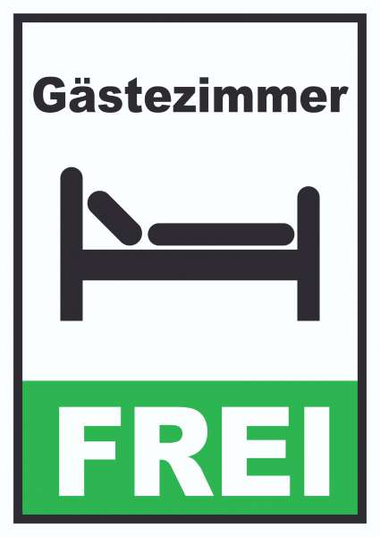 Gästezimmer FREI Schild Zimmer Frei Hochkant