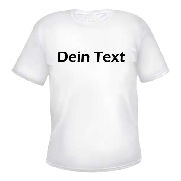 Individuelles Herren T-Shirt - weiss - Blockschrift - mit Wunschtext bedruckt