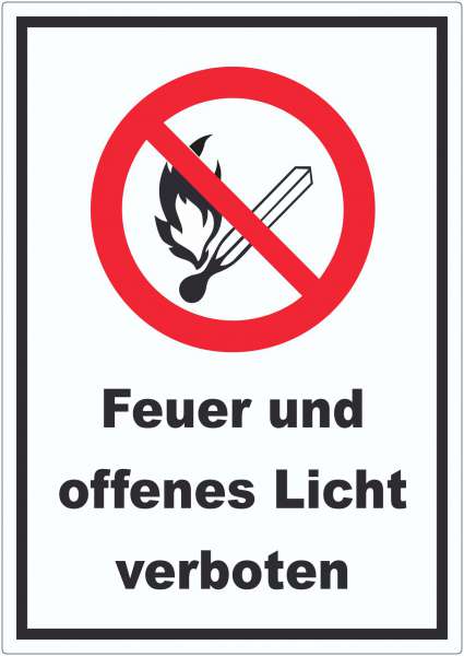 Feuer und offenes Licht verboten Aufkleber