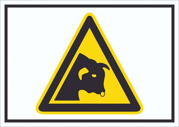 Achtung Stier Symbol Schild