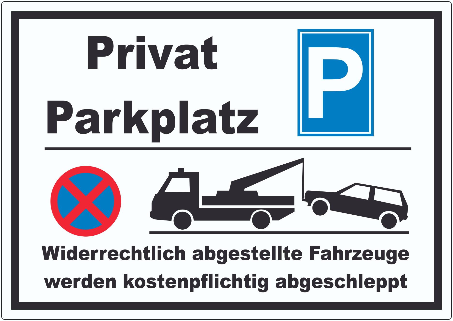 Privat Parkplatz Aufkleber  HB-Druck Schilder, Textildruck & Stickerei  Onlineshop