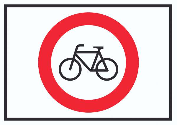 Radfahren verboten Symbol Schild