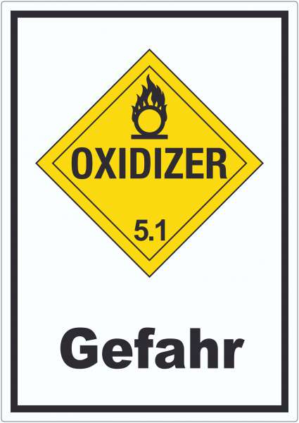 Aufkleber Oxidierend wirkend Gefahr Oxidizer entzündend