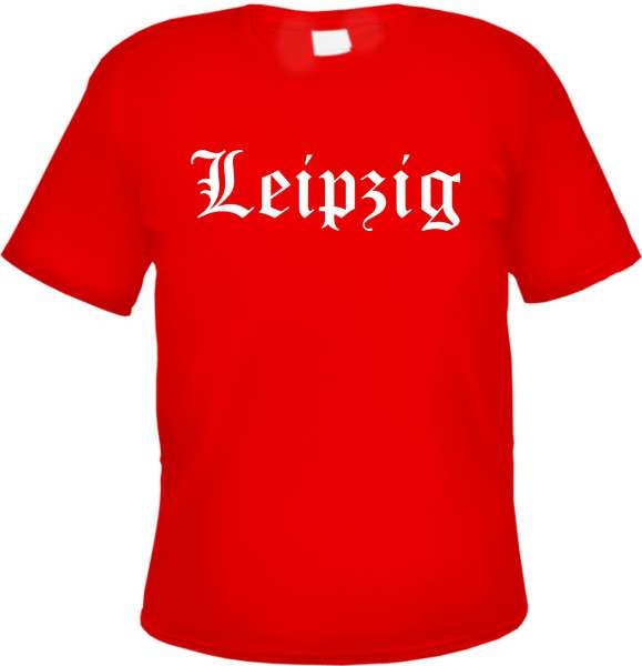 Leipzig Herren T-Shirt - Altdeutsch - Rotes Tee Shirt