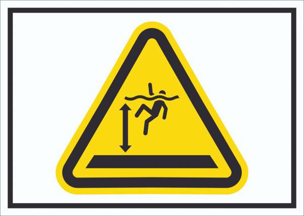 Schild Warnung tiefes Wasser Symbol