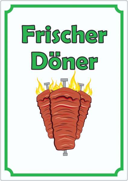 Frischer Döner Aufkleber Hochkant