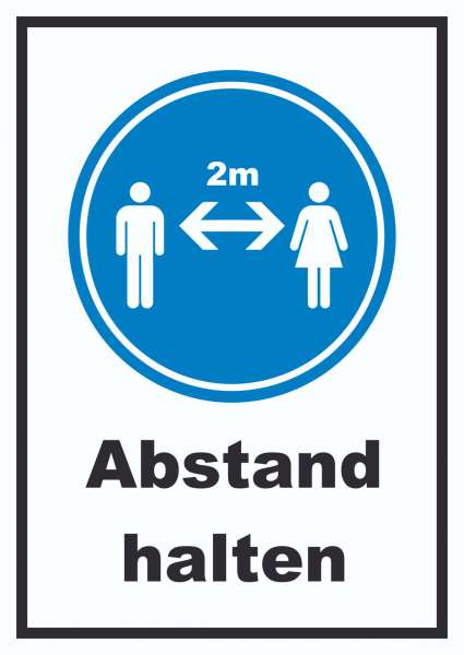 Abstand halten Symbol und Text Schild