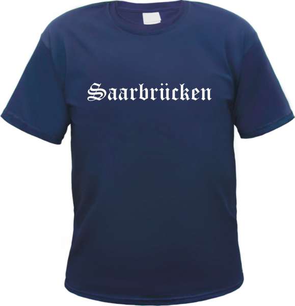 Saarbrücken Herren T-Shirt - Altdeutsch - Blaues Tee Shirt