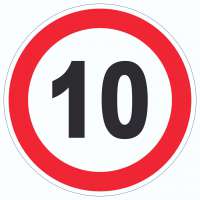 Tempo 10 km/h Geschwindigkeitsbegrenzung Aufkleber Kreis Symbol Tempo 10 km/h Geschwindigkeitsbegrenzung Aufkleber Kreis Symbol
