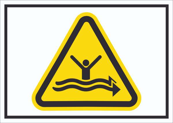 Schild Warnung starke Strömung Symbol