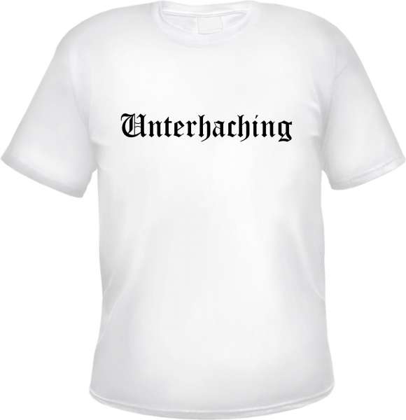 Unterhaching Herren T-Shirt - Altdeutsch - Weißes Tee Shirt